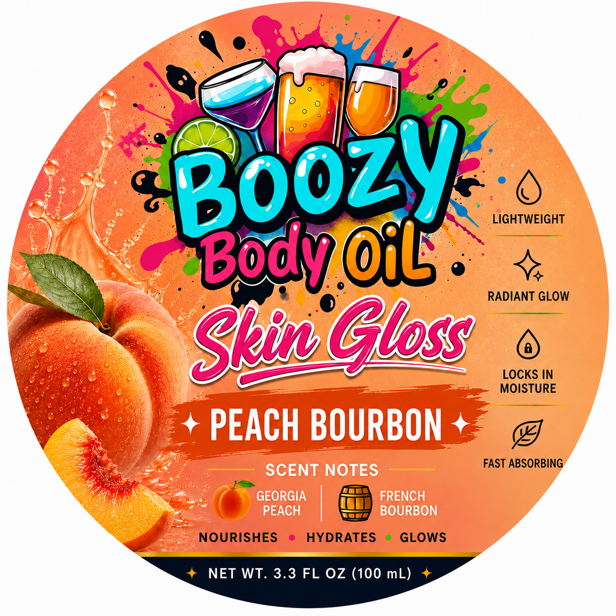 BOOZY SKIN GLOSS PEACH BOURBON