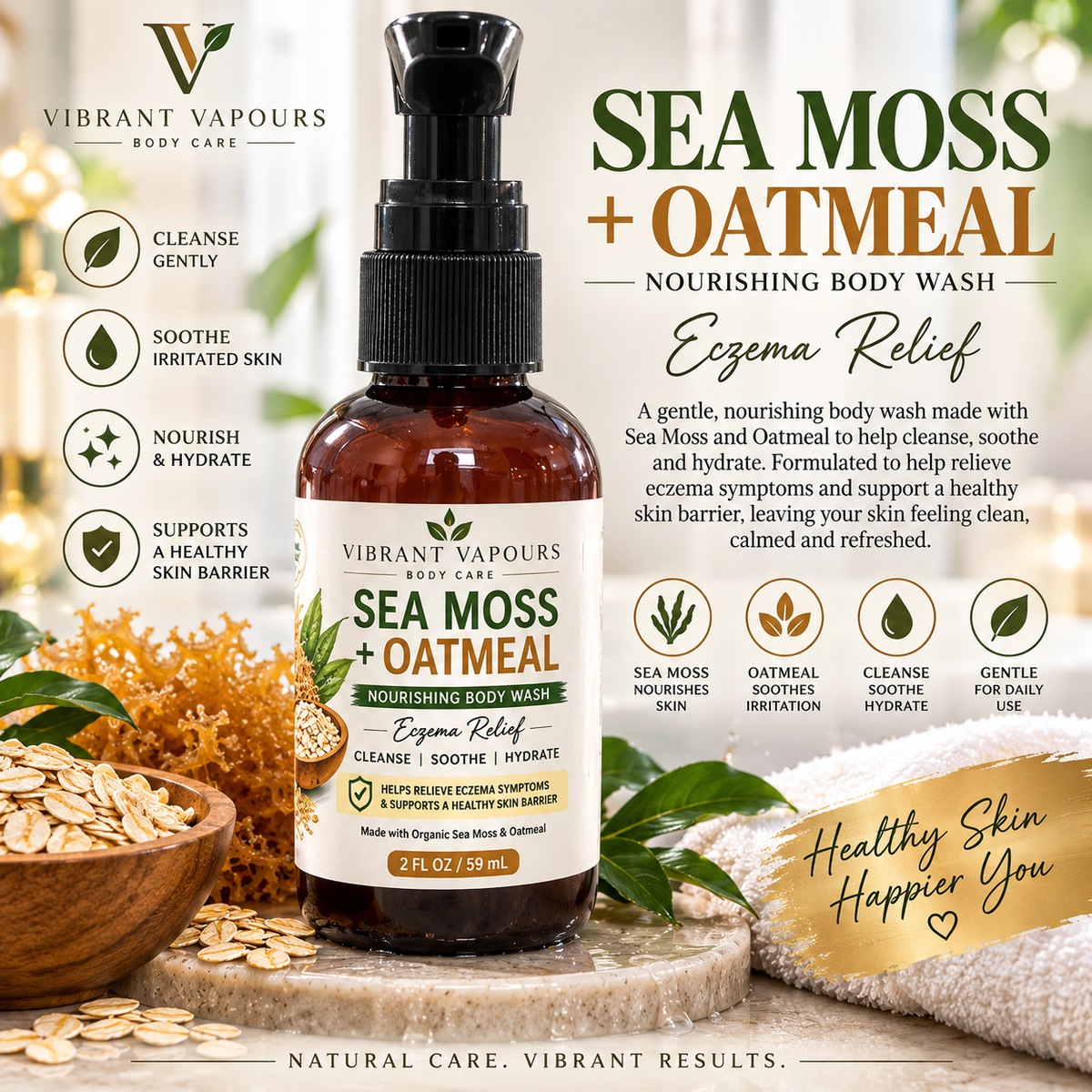 SEA MOSS & OATMEAL FACE & BODY WASH