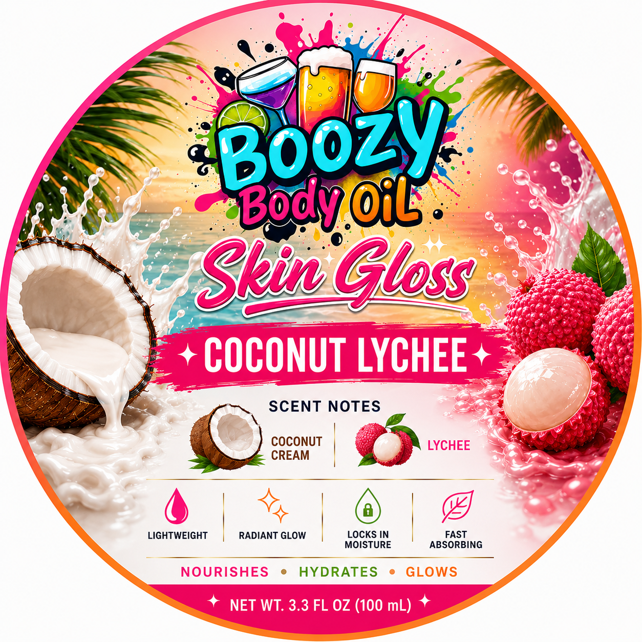 BOOZY SKIN GLOSS COCONUT LYCHEE
